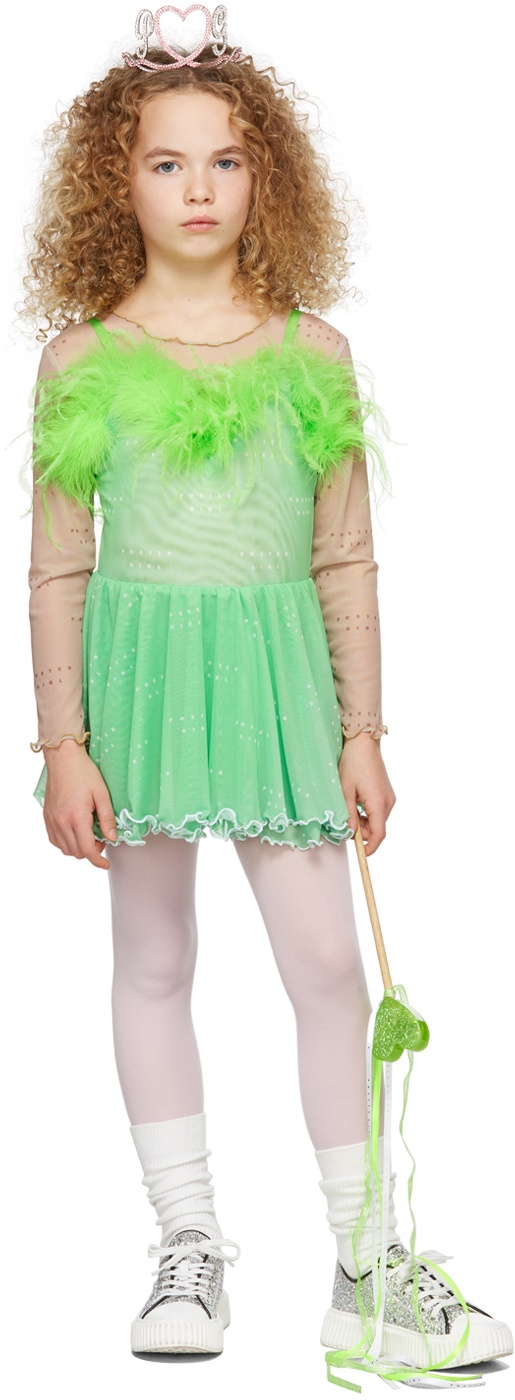 Photo: Poster Girl SSENSE Exclusive Kids Green Esmeralda Dress