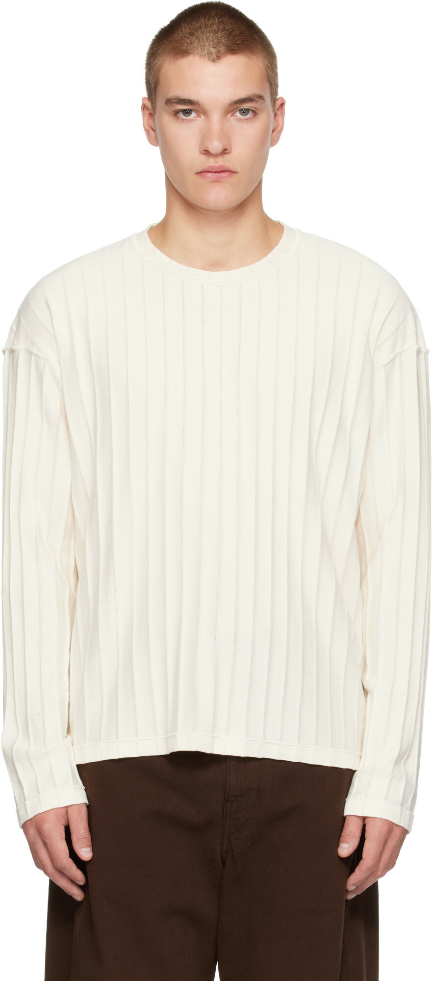 mfpen Off-White Round Neck Sweater