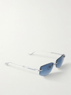 DITA - Trysim.75 Square-Frame Silver-Tone Titanium Sunglasses