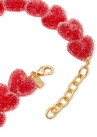 Crystal Haze Jelly Heart 18kt Gold-plated Necklace - Red - One Size