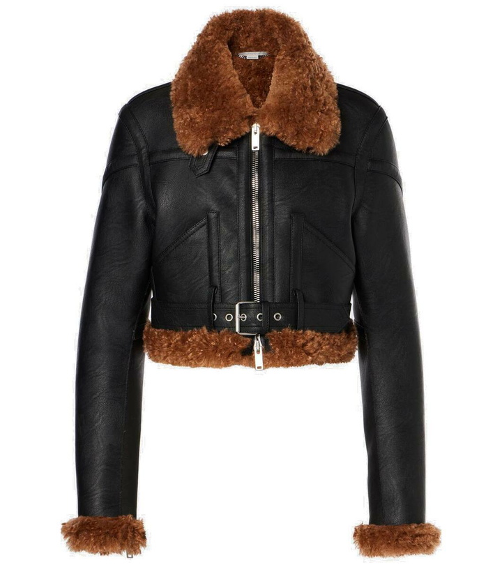 Photo: Stella McCartney Cropped faux leather biker jacket