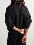 FEAR OF GOD ESSENTIALS - Logo-Appliquéd Cotton-Blend Jersey Sweatshirt - Black