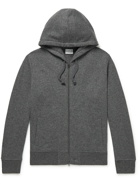 Kingsman - Logo-Embroidered Brushed Cashmere Zip-Up Hoodie - Gray