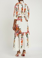 Borgo DE Nor Bianca Floral-printed Linen-blend Midi Dress Multicoloured