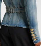 Balmain Belted cotton denim jacket