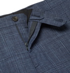 Thom Sweeney - Blue Slim-Fit Checked Wool, Silk and Linen-Blend Suit Trousers - Blue
