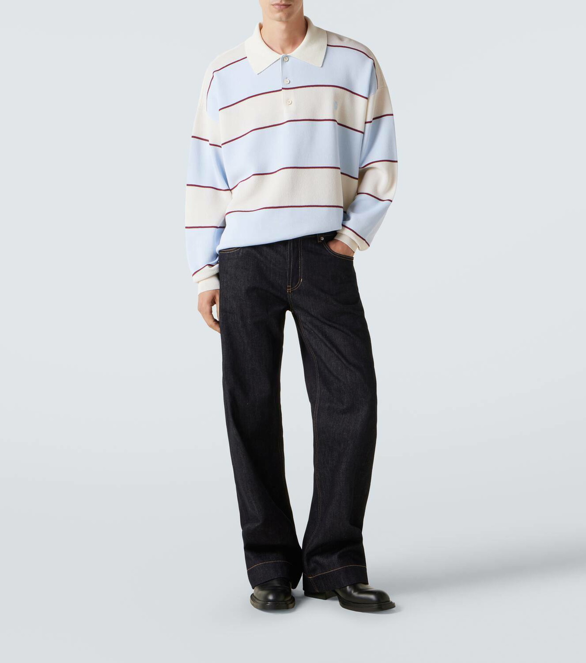 McQueen Skull striped polo shirt