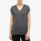 Auralee Women's Wool Cashmere Silk Knit Vest in Gray
