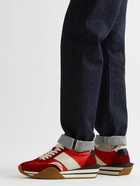 TOM FORD - James Leather-Trimmed Nylon and Suede Sneakers - Red