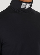 Barcode Turtleneck Top in Black