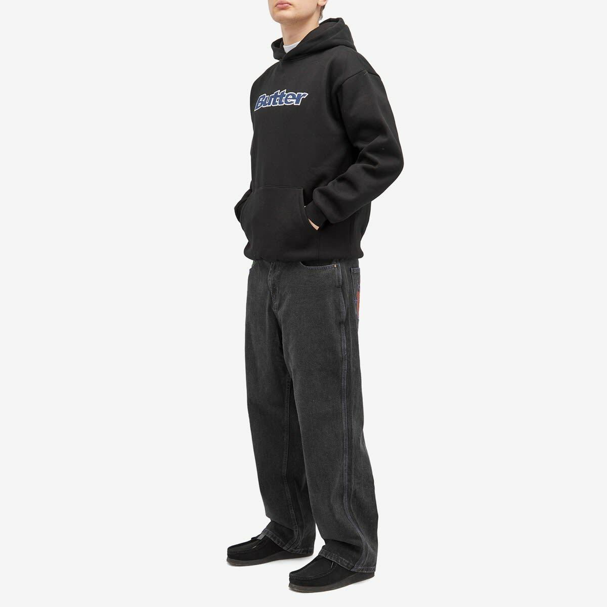 Butter Goods Men's Spider Baggy Denim Jeans in Washed Black