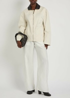 Lemaire Creased Satin Trousers Off White