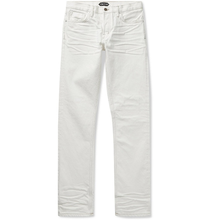 Photo: TOM FORD - Slim-Fit Selvedge Denim Jeans - White