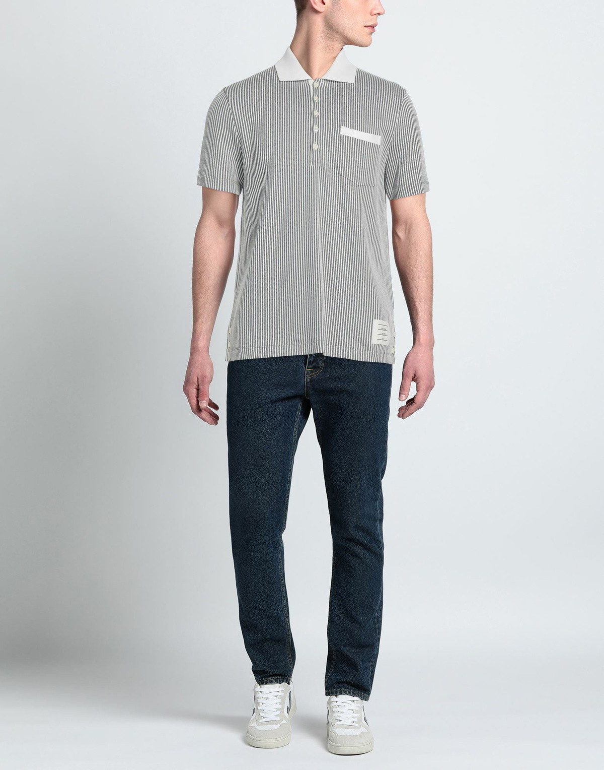 Thom Browne Mens Polo shirt in Grey