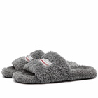 Balenciaga Men's Furry Logo Slide in Grey/White/Red