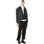 McQ Alexander McQueen Black and Yellow Side Stripe Lounge Pants