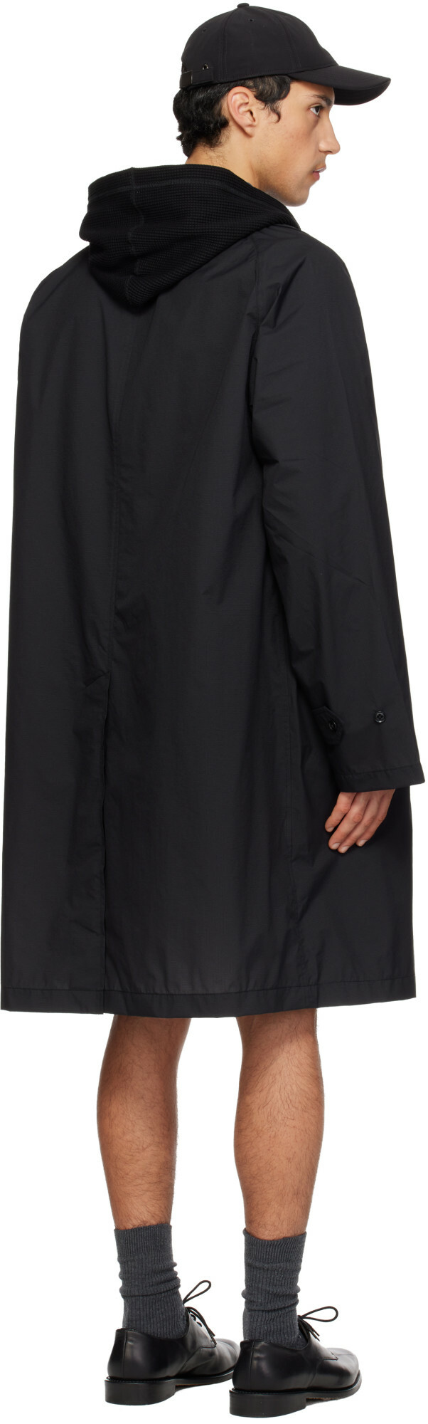 nanamica Black Packable Balmacaan Coat