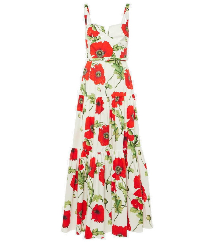 Photo: Oscar de la Renta Floral tiered cotton-blend poplin maxi dress