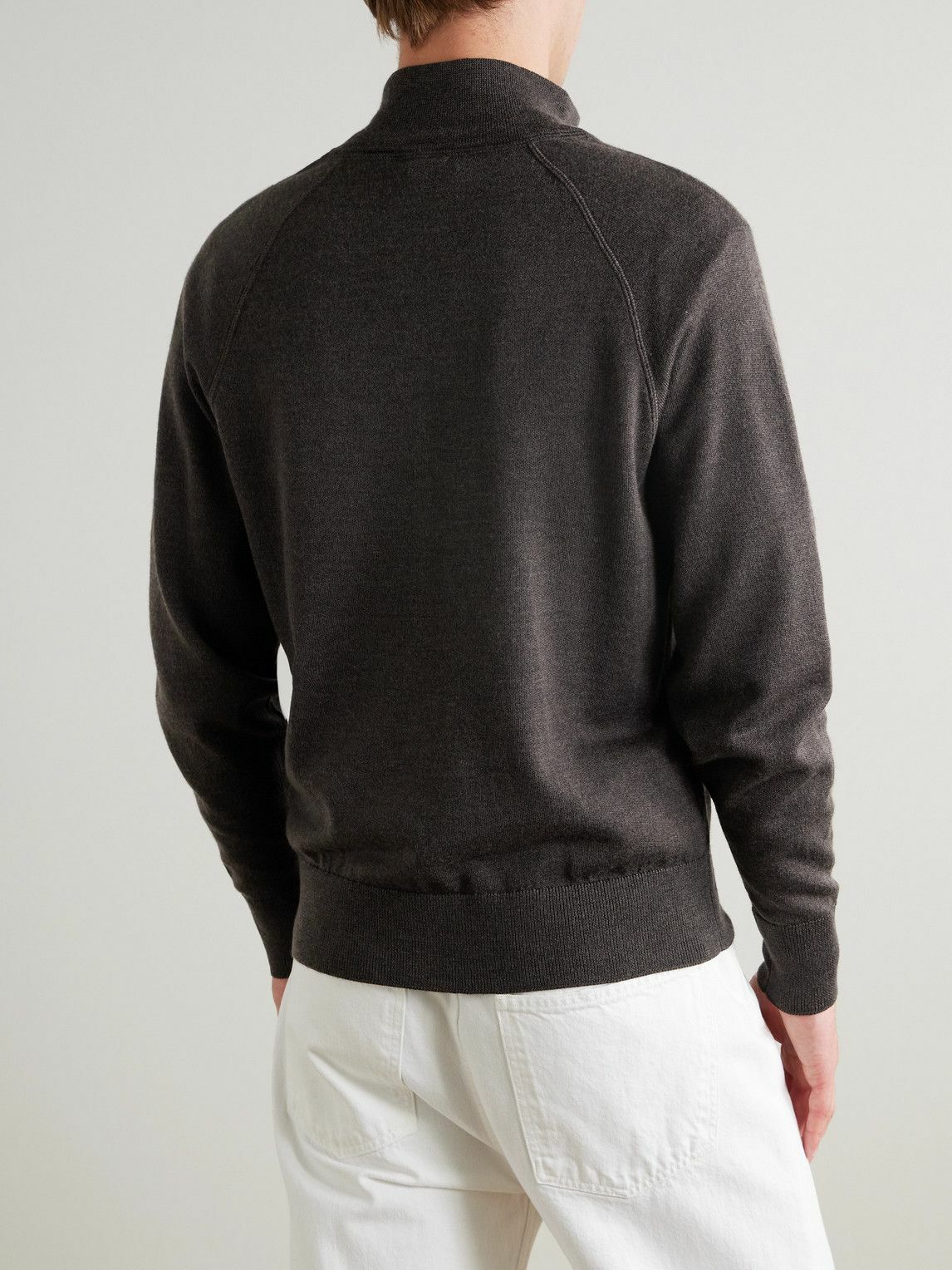 Barena - Merino Wool Half-Zip Sweater - Brown