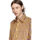 Cobra S.C. Purple and Yellow Stripe Rounded Collar Shirt
