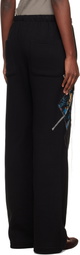 OPEN YY Black Argyle Patched Lounge Pants