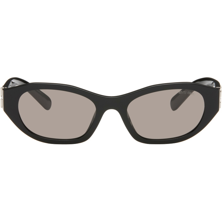 Photo: Miu Miu Eyewear Black Rectangular Sunglasses