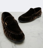 Saint Laurent Le Loafer velvet penny loafers