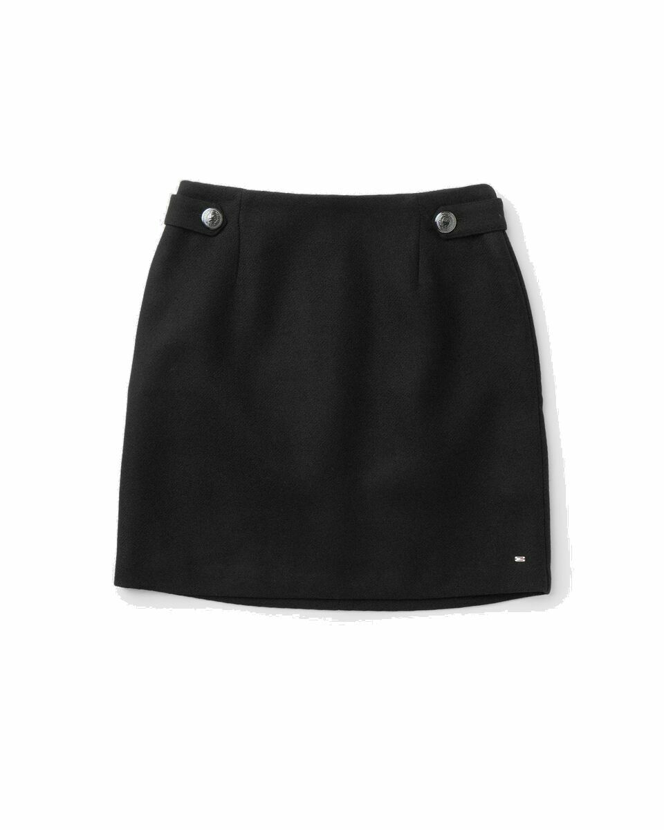 Photo: Tommy Hilfiger Wmns Wool Blend Buttons Short Skirt Black - Womens - Skirts