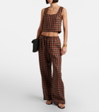 Asceno Checked linen top
