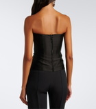 Roland Mouret Pleated taffeta corset top