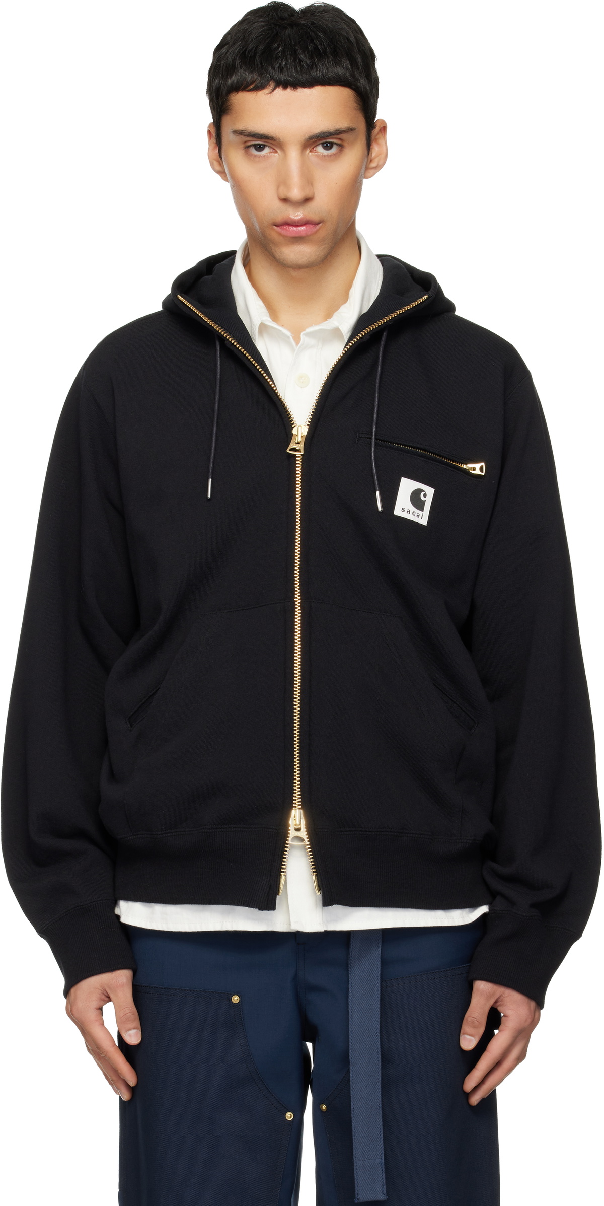 sacai White WTAPS Edition Flock Print Hoodie Sacai