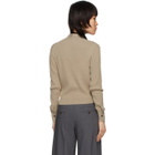 Eftychia Beige Rib Deep Polo Cardigan