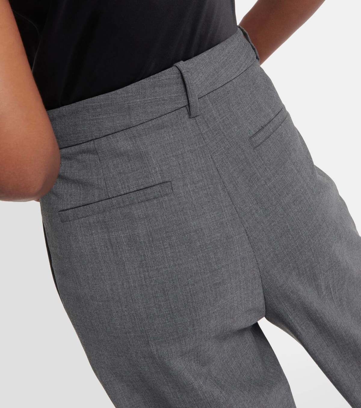Black Corette stretch wool-blend flared trousers