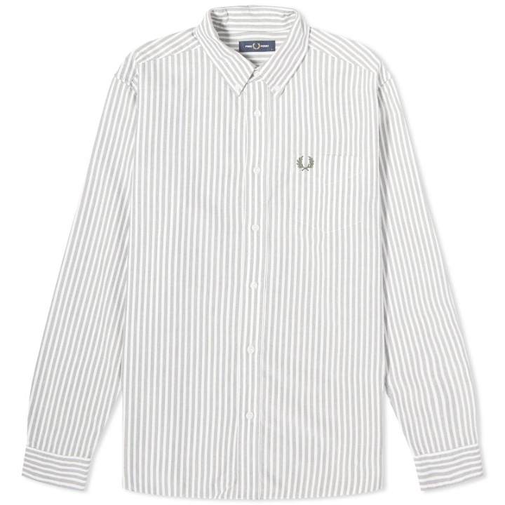 Photo: Fred Perry Men's Stripe Oxford Shirt in Field Green