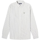 Fred Perry Men's Stripe Oxford Shirt in Field Green