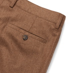 Tod's - Tapered Mélange Virgin Wool-Blend Flannel Trousers - Brown