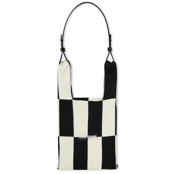 Photo: LASTFRAME Women's Macro Ichimatsu Market Bag Small in Black/Ivory