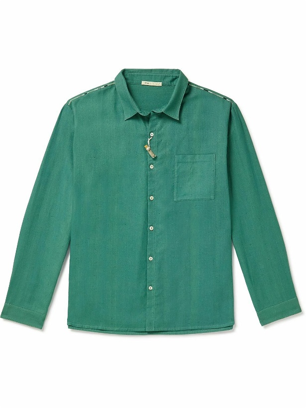 Photo: 11.11/eleven eleven - Embroidered Organic Cotton Shirt - Green