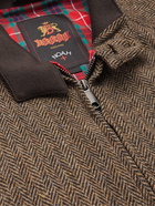 Baracuta - Noah G9 Herringbone Donegal Wool-Tweed Harrington Jacket - Brown