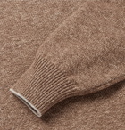 Brunello Cucinelli - Button-Trimmed Mélange Cotton Sweater - Tan