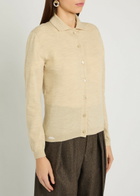 Maison Margiela Stitch-detail Wool-blend Cardigan Beige