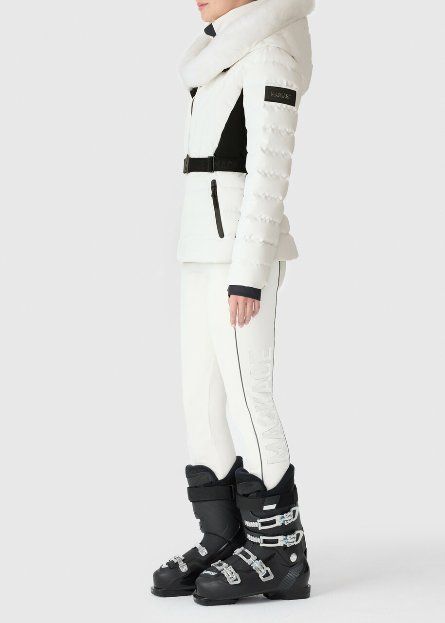 Mackage Elita Fur-hood Padded ski Jacket Off White