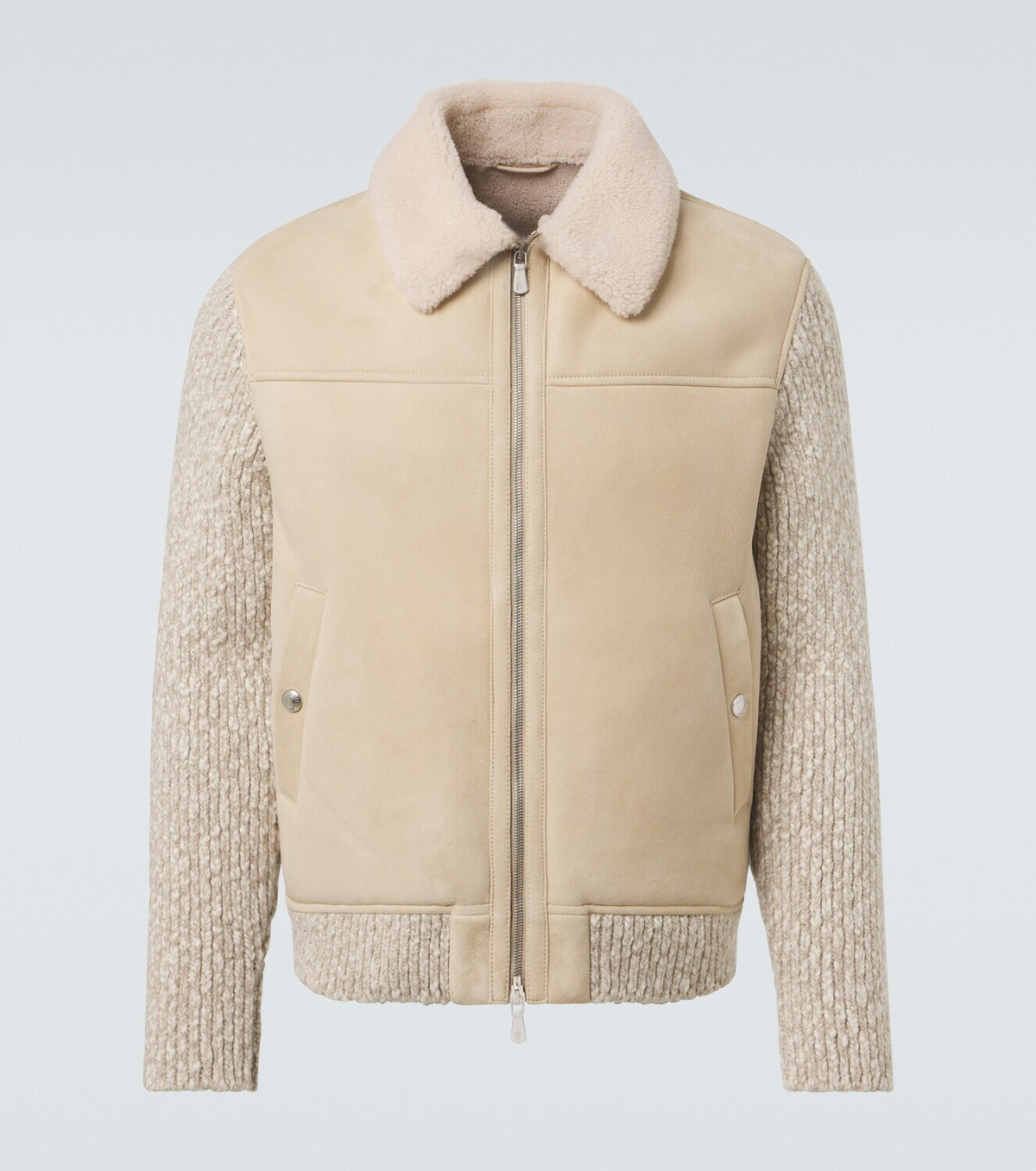 Eleventy Shearling-lined suede jacket
