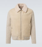 Eleventy Shearling-lined suede jacket