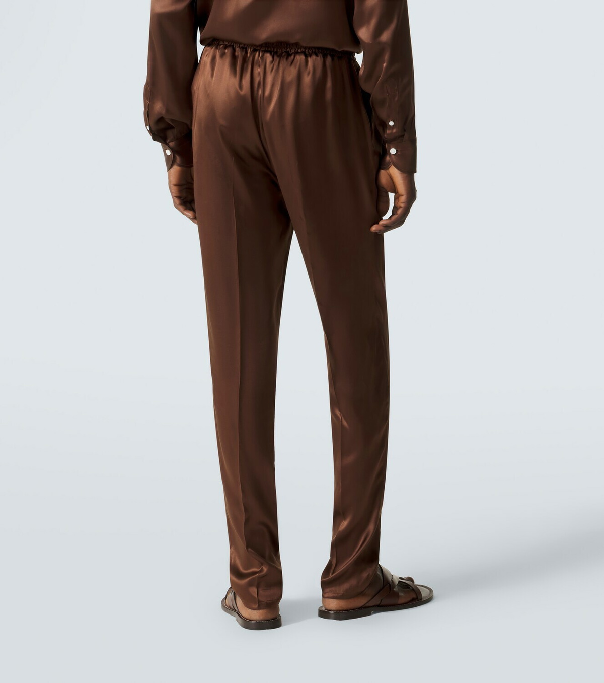 Rubinacci Reversible silk straight pants