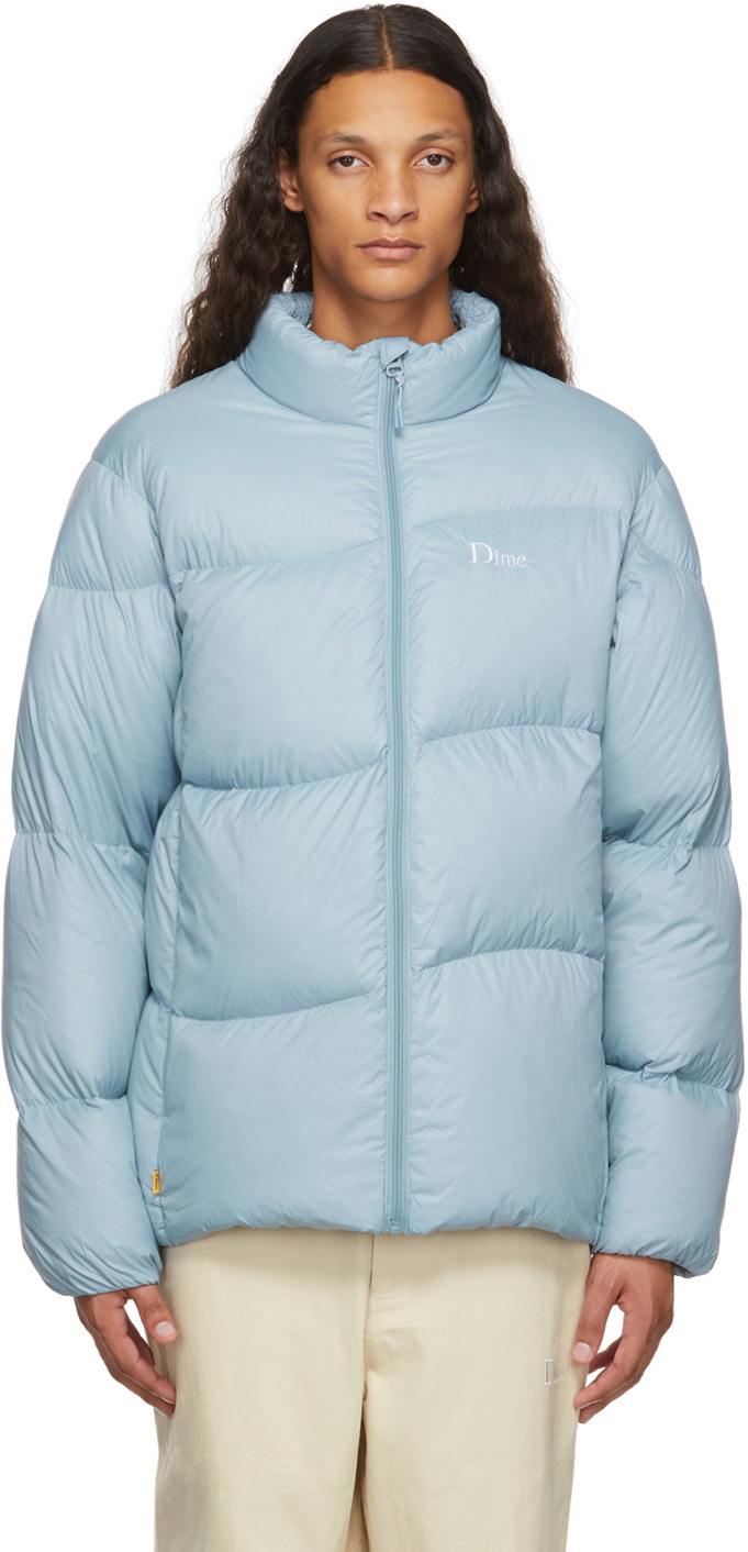 Dime Blue Midweight Wave Puffer Jacket Dime