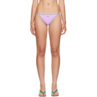 Versace Purple Embroidered-Logo Bikini Bottom