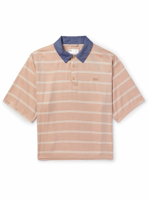 Photo: 4SDesigns - Striped Woven Polo Shirt - Orange