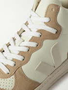 Veja - V-15 Rubber-Trimmed Leather and Suede High-Top Sneakers - Brown