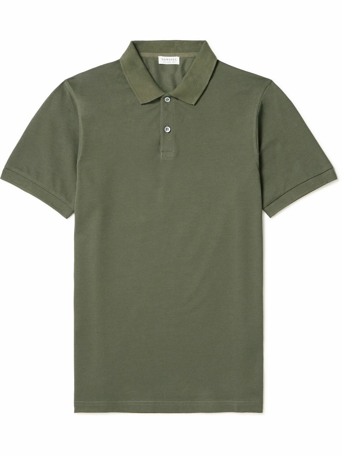 Sunspel - Cotton-Piqué Polo Shirt - Green Sunspel